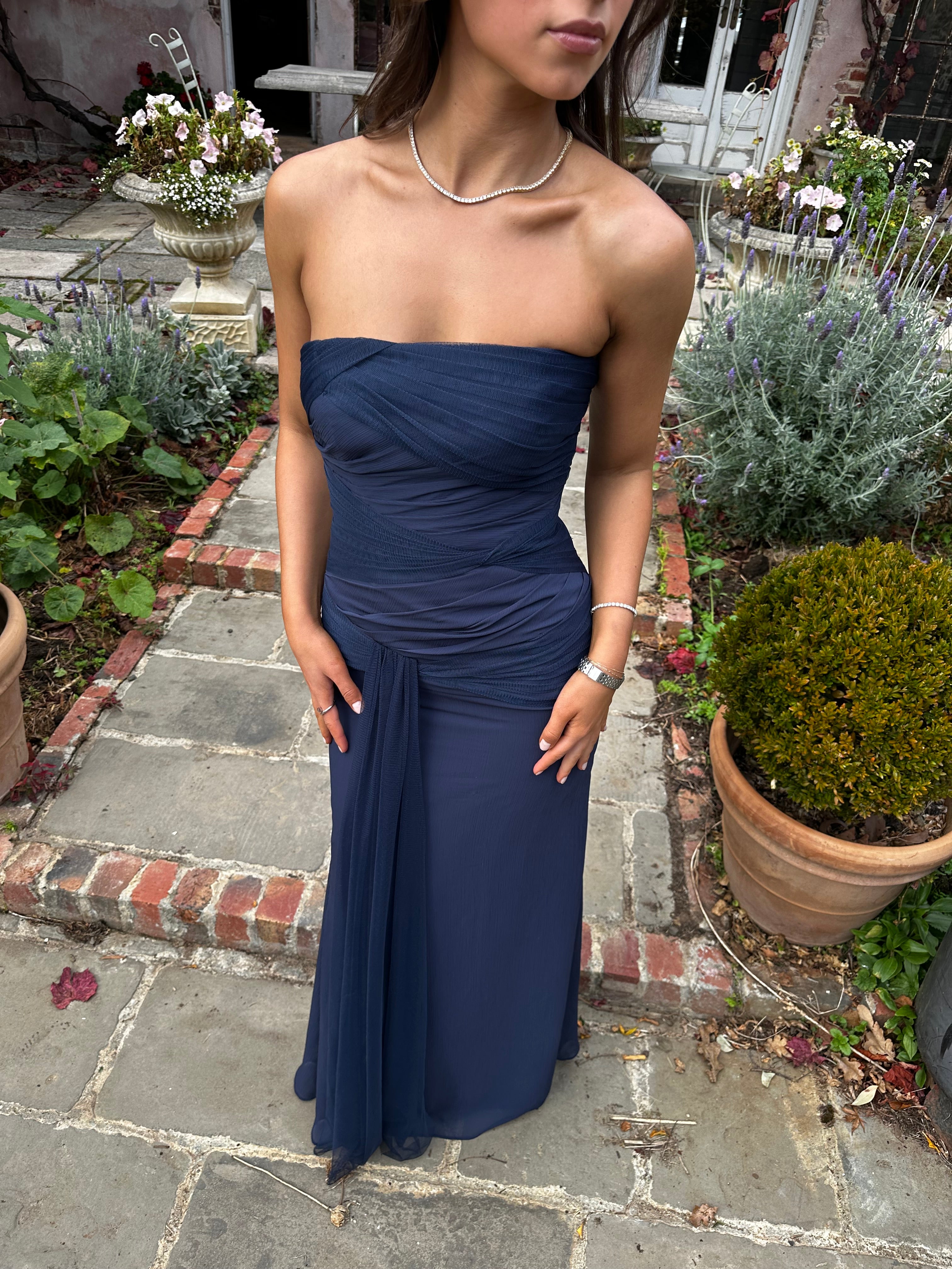 Vintage Paloma Dress Navy Are Kae Rentals Vintage Paloma Dress Navy Are Kae Rentals
