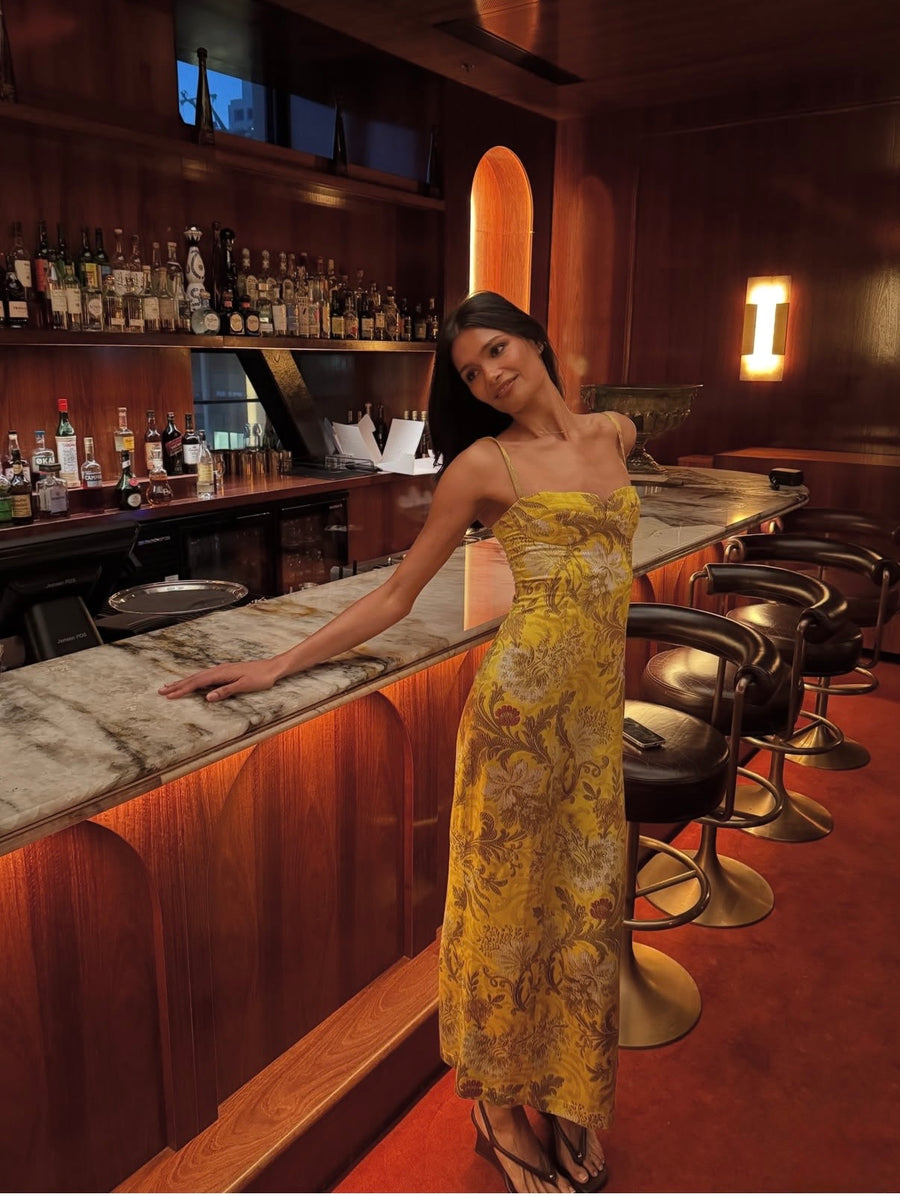 Jacquard Slip Dress worn by @ines_delavega